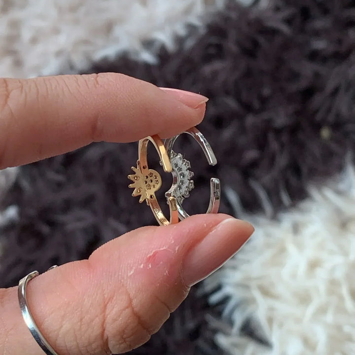 Anillo sol y luna 🌜🌞|| Con estuche gratis