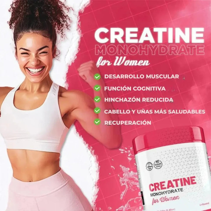 Monohidrato de Creatina para Mujeres Precio habitual$. 33;68  ¡Solo Quedan 19 Unidades!