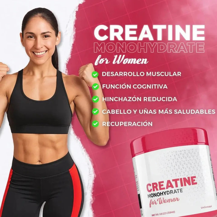 Monohidrato de Creatina para Mujeres Precio habitual$. 33;68  ¡Solo Quedan 19 Unidades!